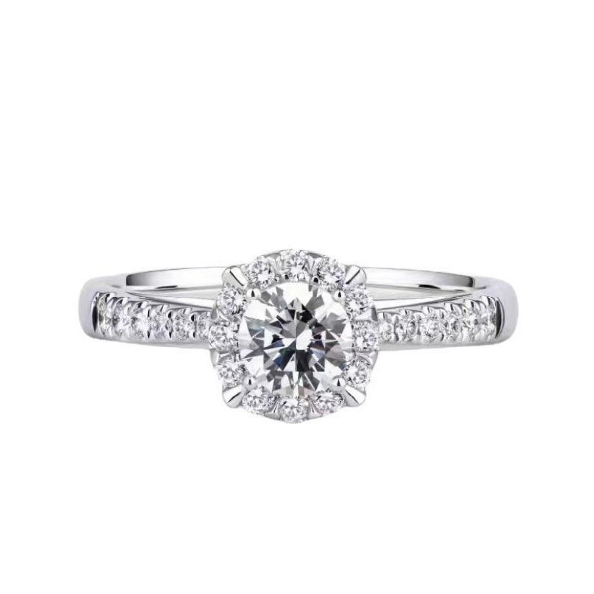 1 Carat Moissanite Sterling Silver Ring in Silver - women's ring