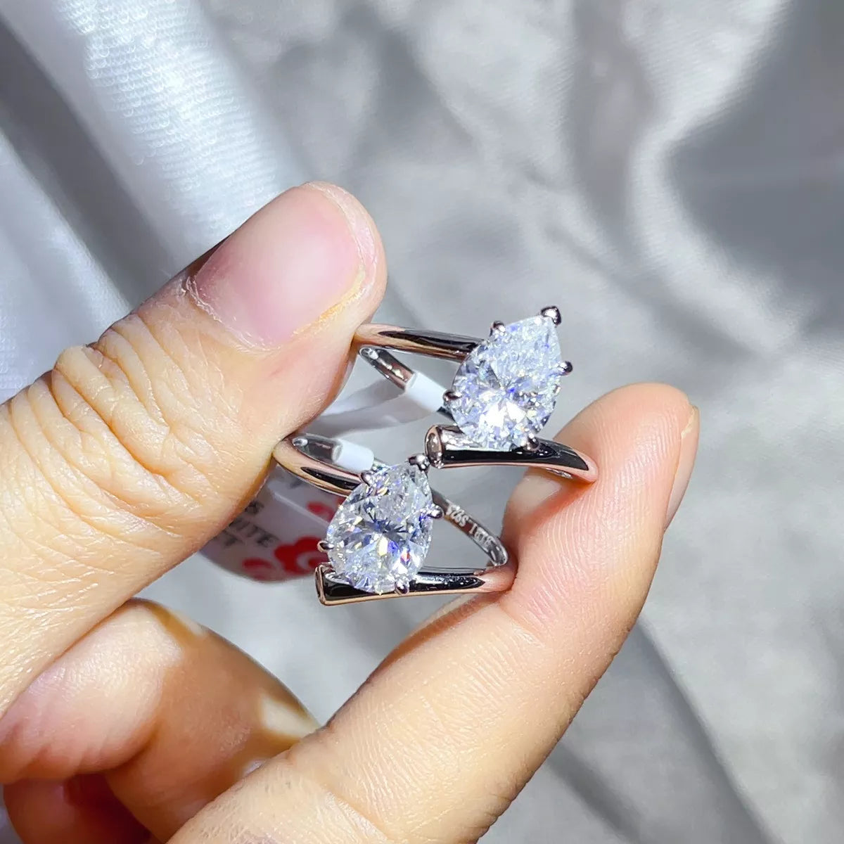 2 Carat Sterling Silver Moissanite Ring in Silver - women's ring