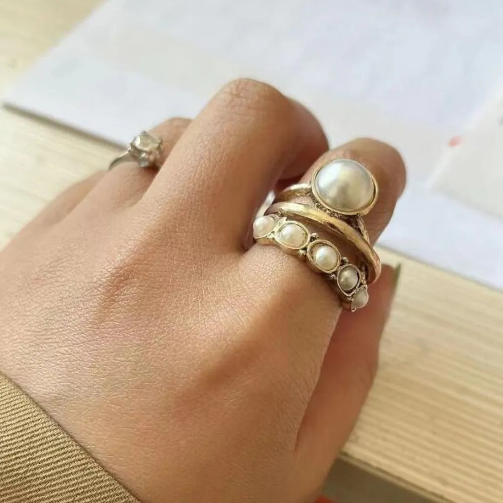 Alloy Three-Layered Open Ring - alternate ring view