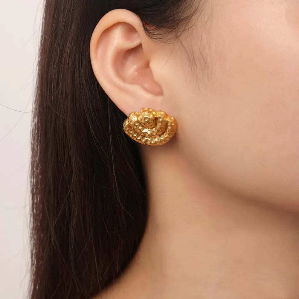 Titanium Steel Geometric Shape Earrings in Gold - women's earrings