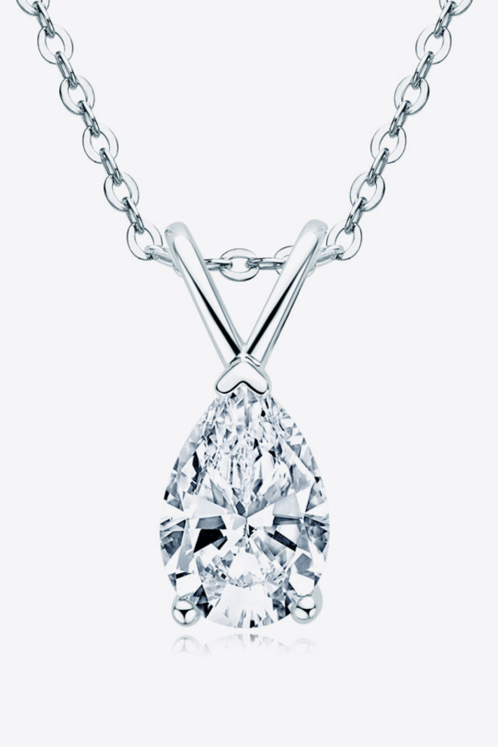 1.5 Carat Moissanite Pendant Sterling Silver Necklace - alternate necklace view