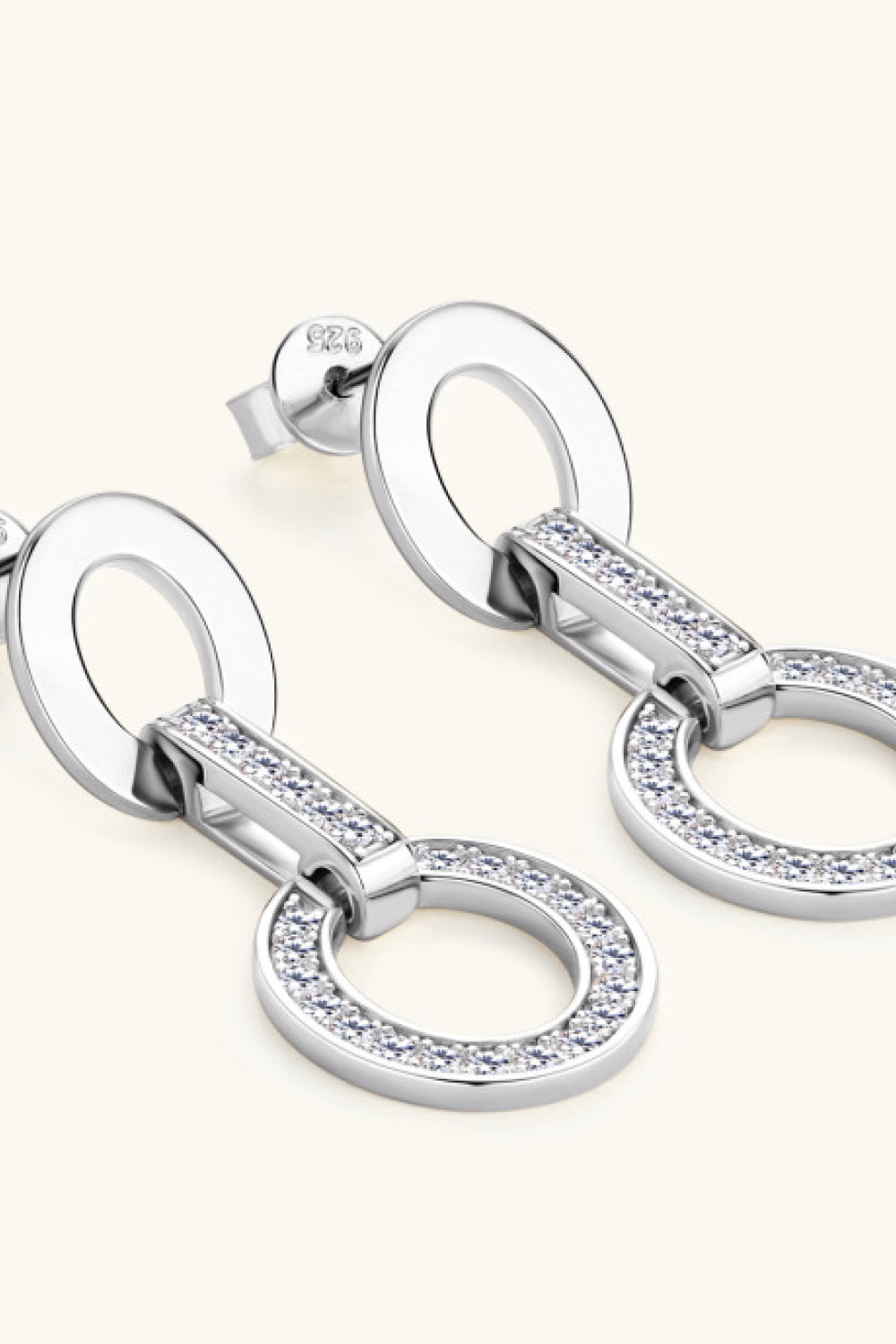 Moissanite Sterling Silver Earrings in Silver - women's earrings