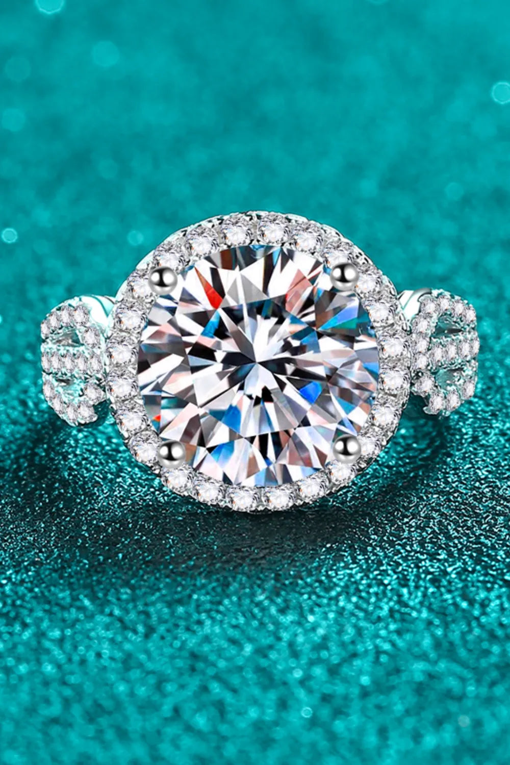 5 Carat Moissanite Sterling Silver Ring in Silver - women's ring