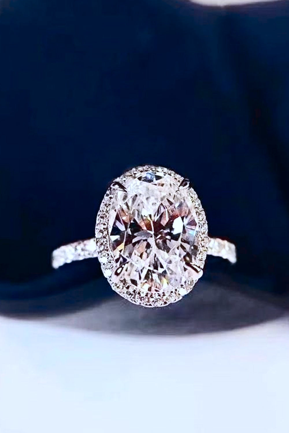 2 Carat Moissanite Platinum-Plated Ring in White - women's ring