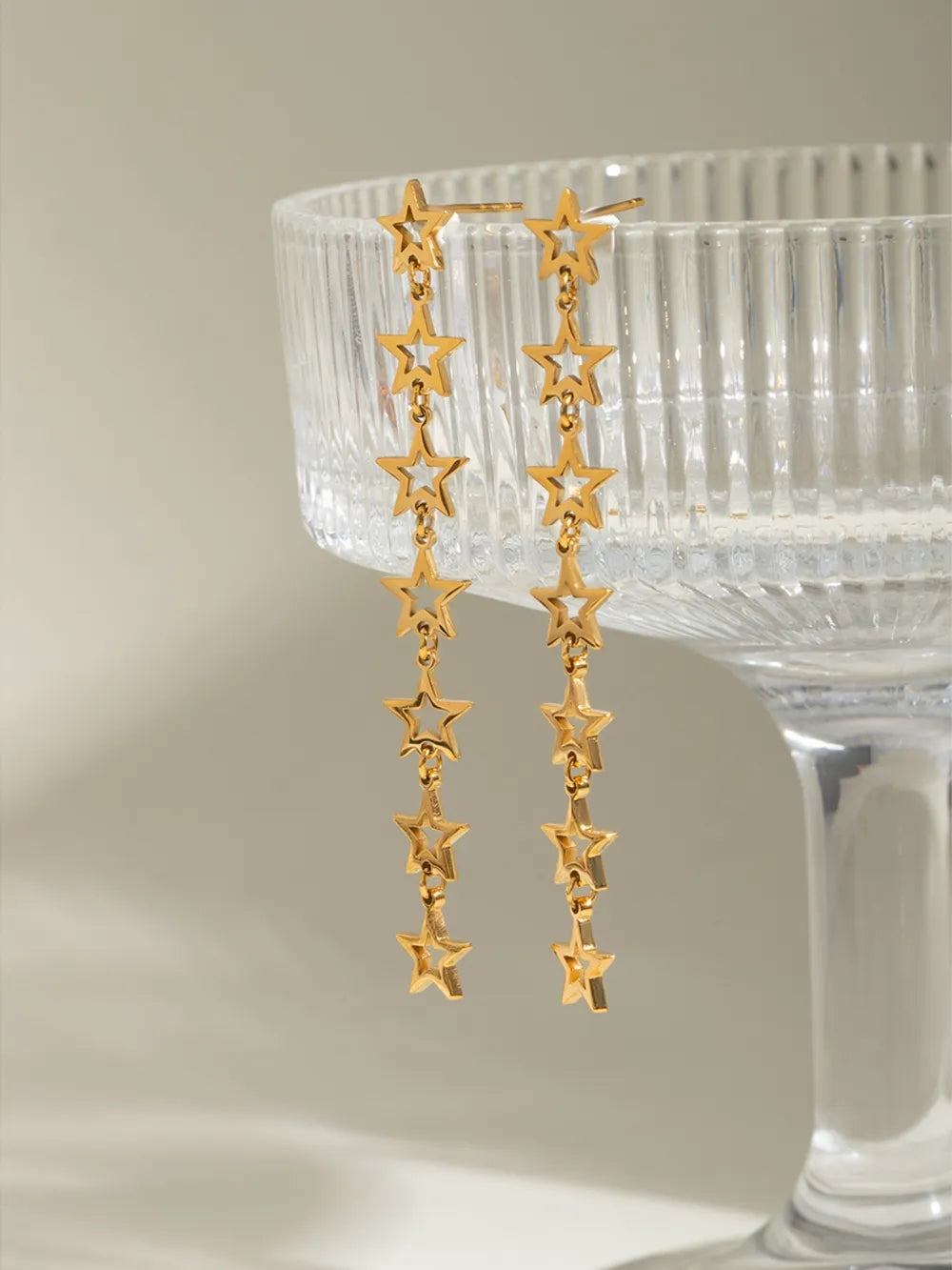 Stainless Steel Cutout Star Earrings in Silver - women's earrings