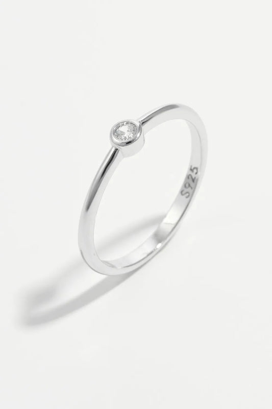 Sterling Silver Inland Zircon Ring in Silver - women's ring
