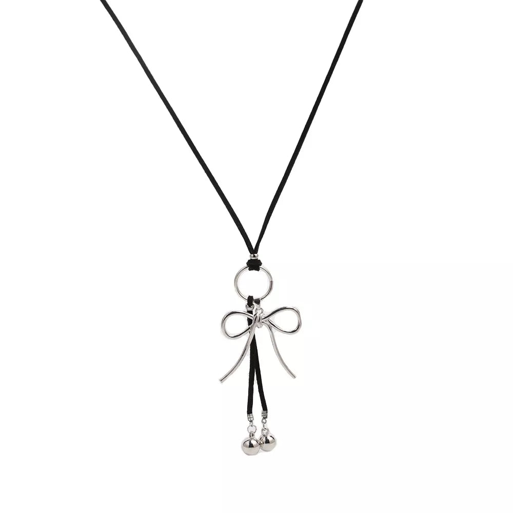 Elegant Bow Pendant Necklace - alternate necklace view