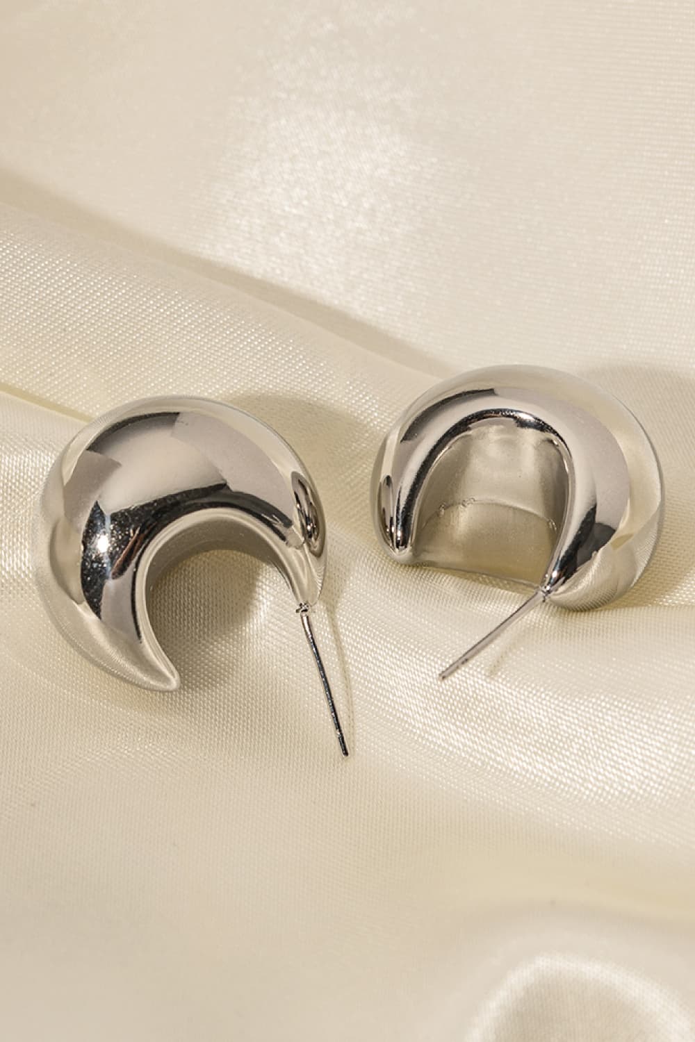 Stainless Steel C-Hoop Earrings - alternate earring view