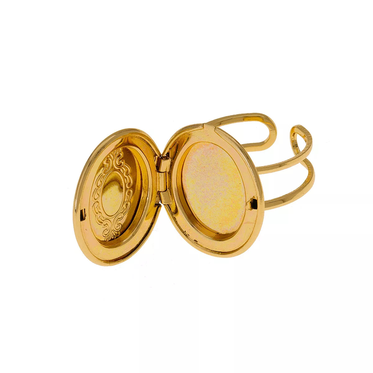 18K Gold-Plated Open Engraved Ring - alternate ring view