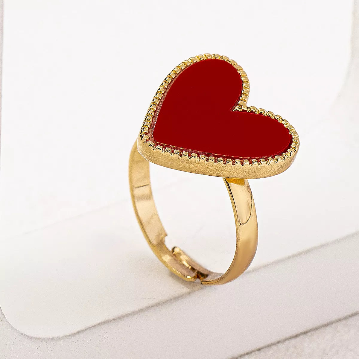 18K Gold-Plated Heart-Shaped Ring - alternate ring view