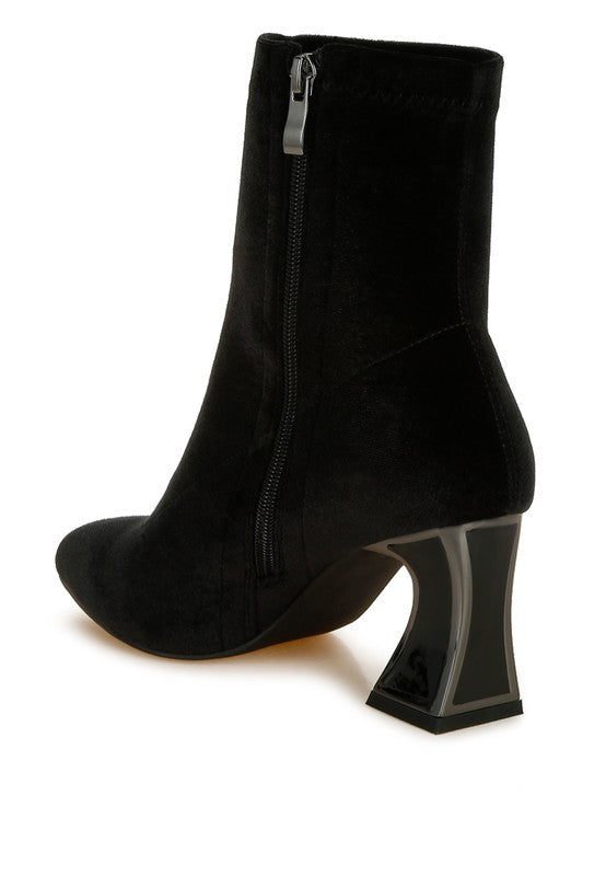 Flared Block Heel Boots