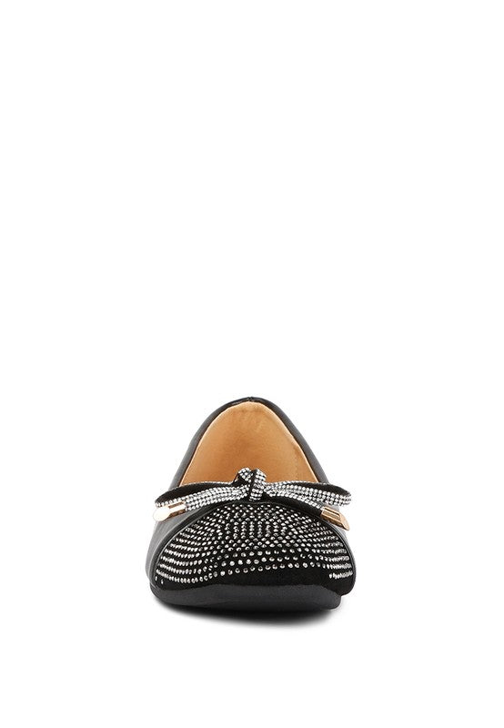 Rhinestones Toe Ballerinas