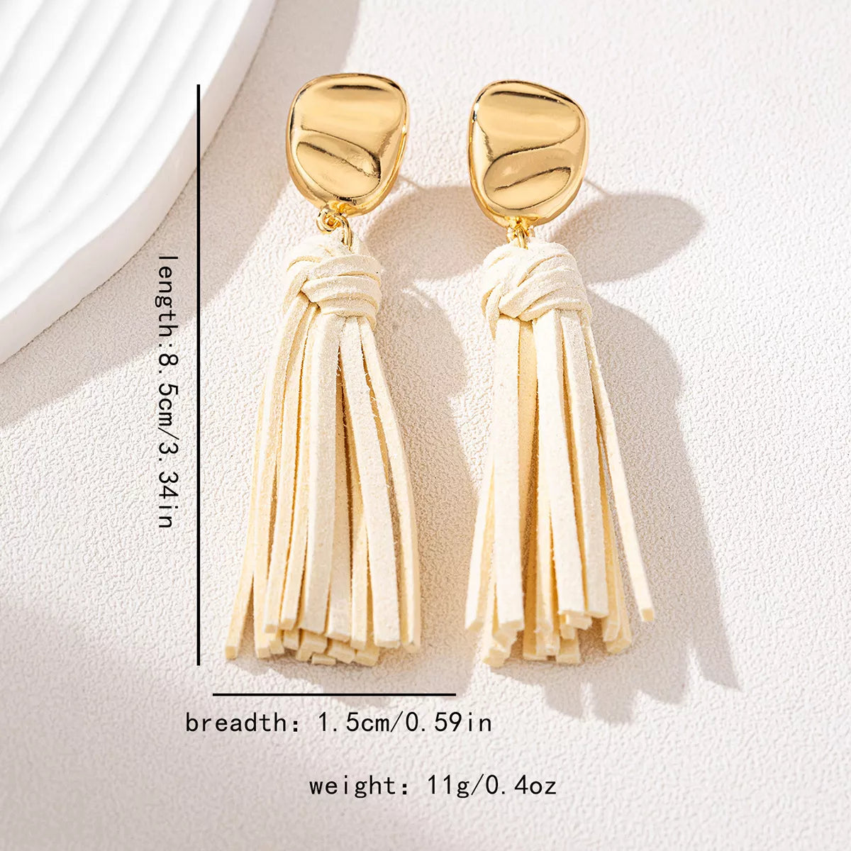 18K Gold-Plated Tassel Earrings - alternate earring view