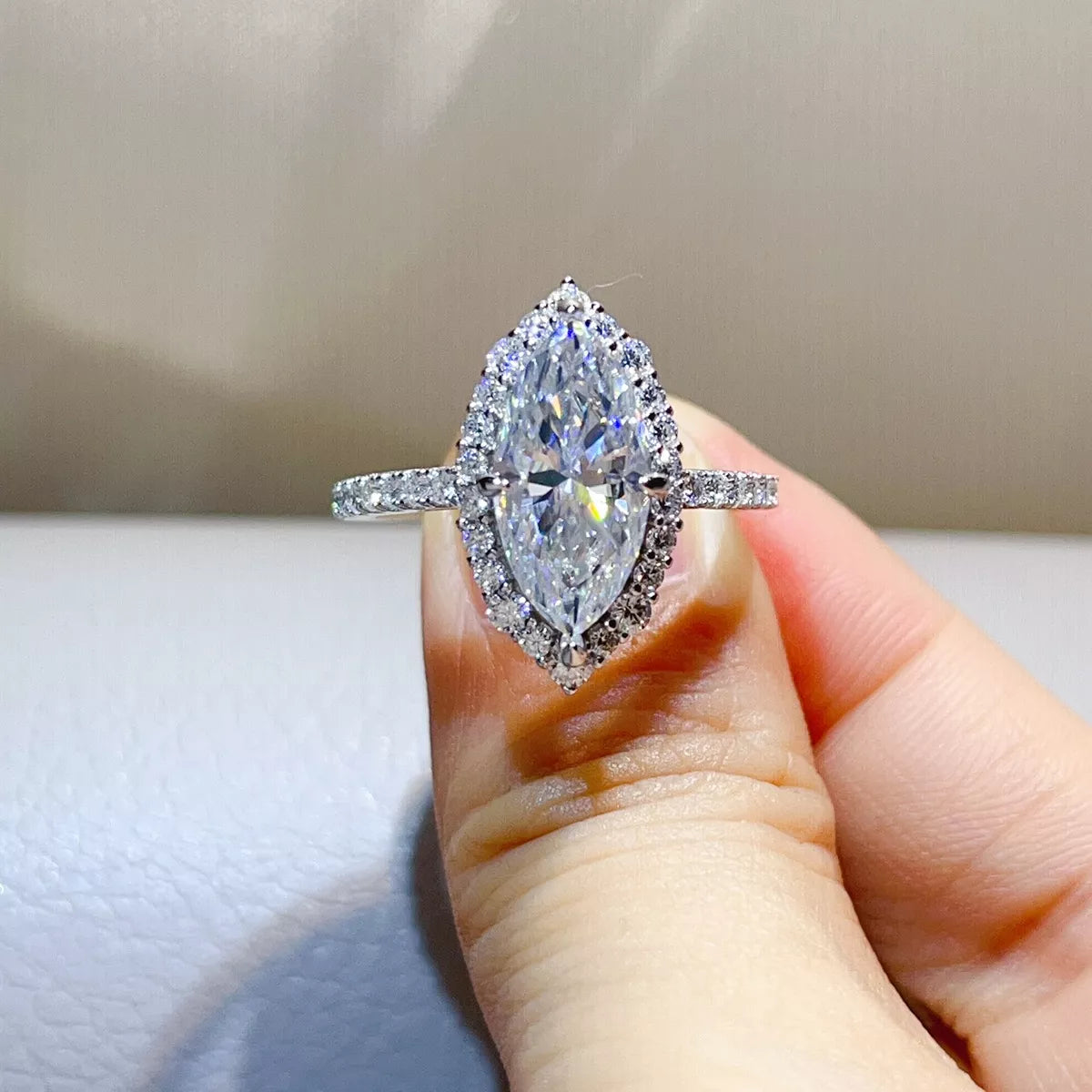 3 Carat Sterling Silver Moissanite Ring in Silver - women's ring