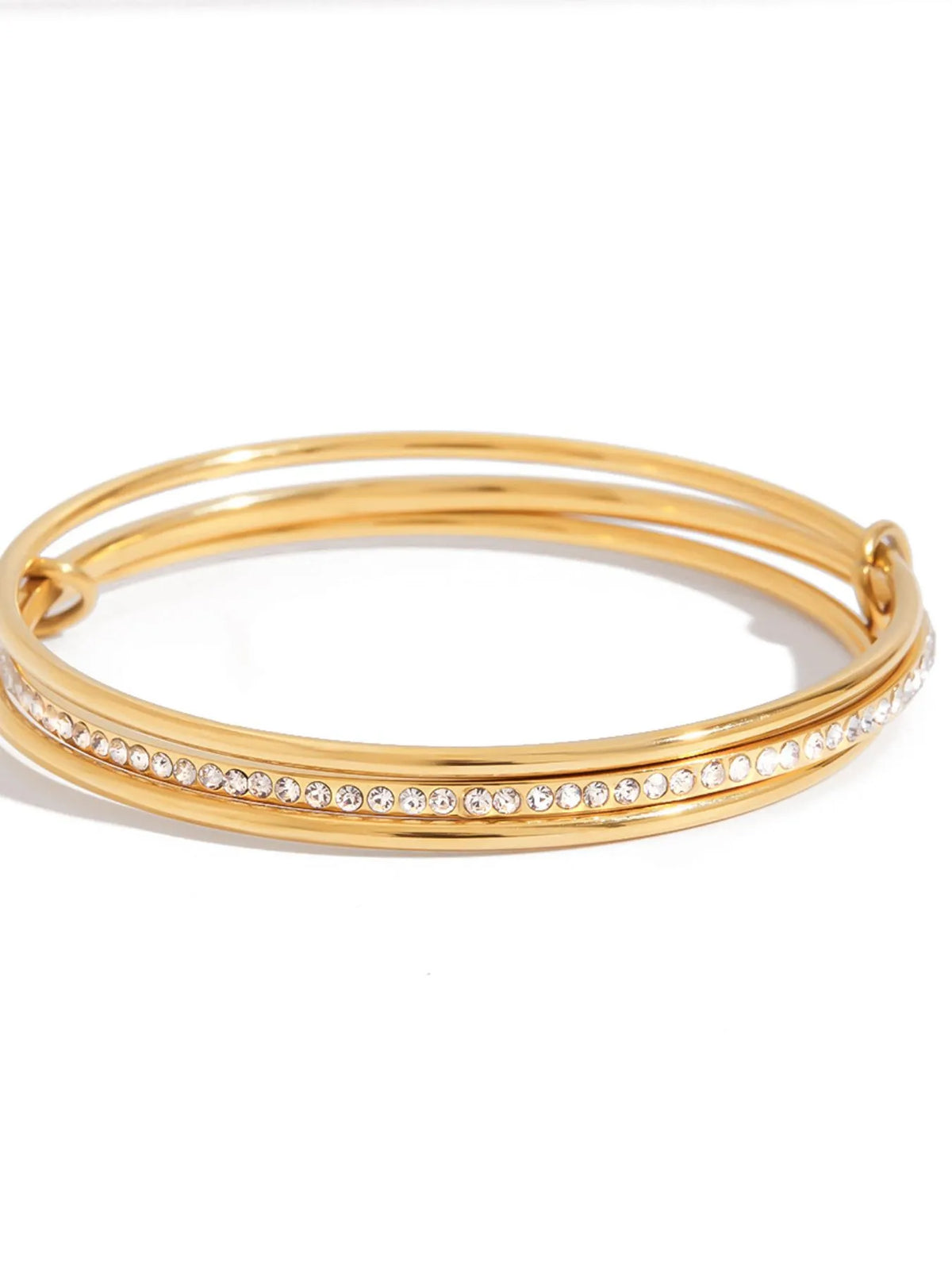 18K Gold-Plated Crossover Inlaid Zircon Bracelet - alternate jewelry view