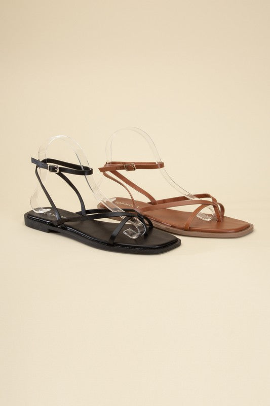 Ankle Strap Thong Flat Sandals