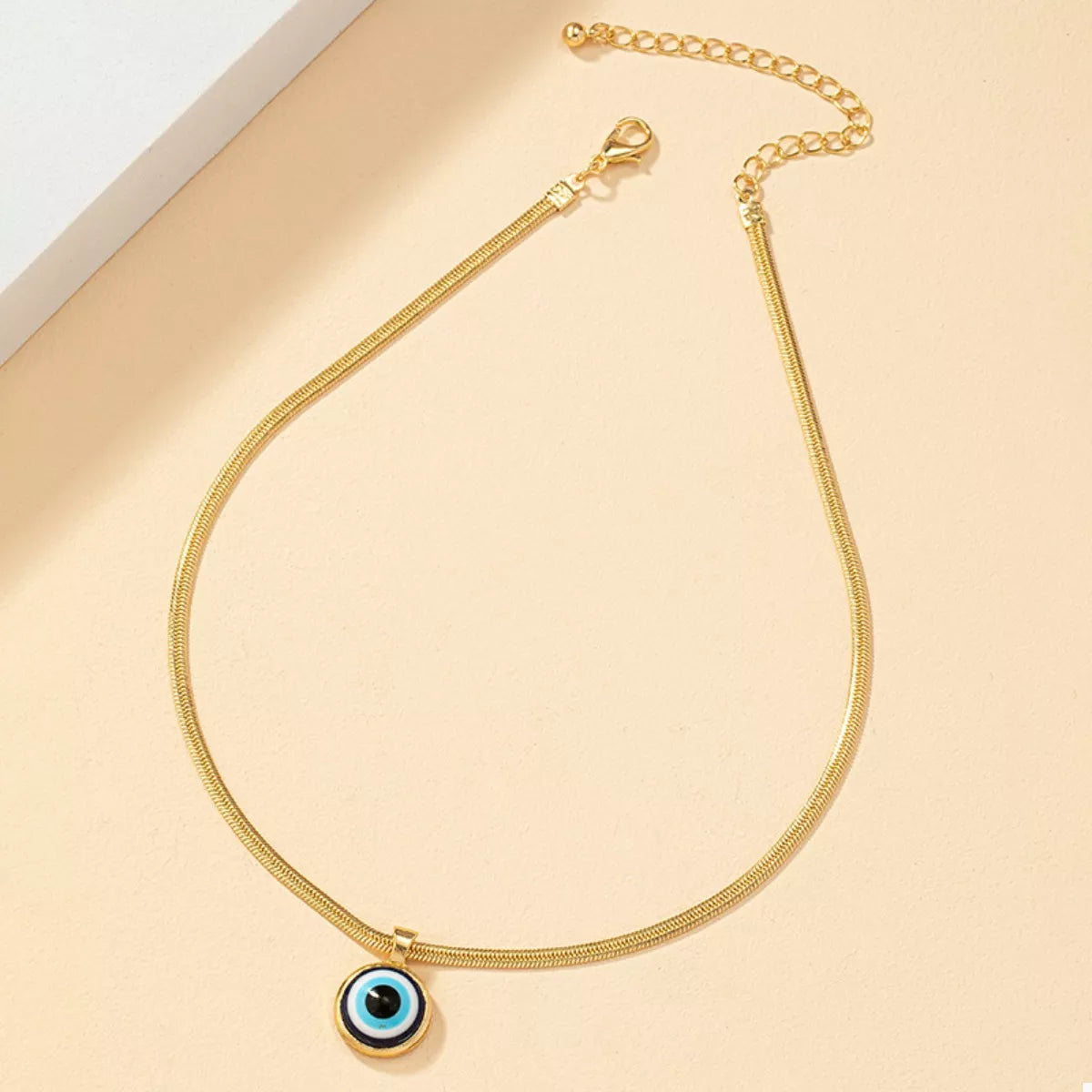 18K Gold-Plated Evil Eye Pendant Necklace - alternate necklace view