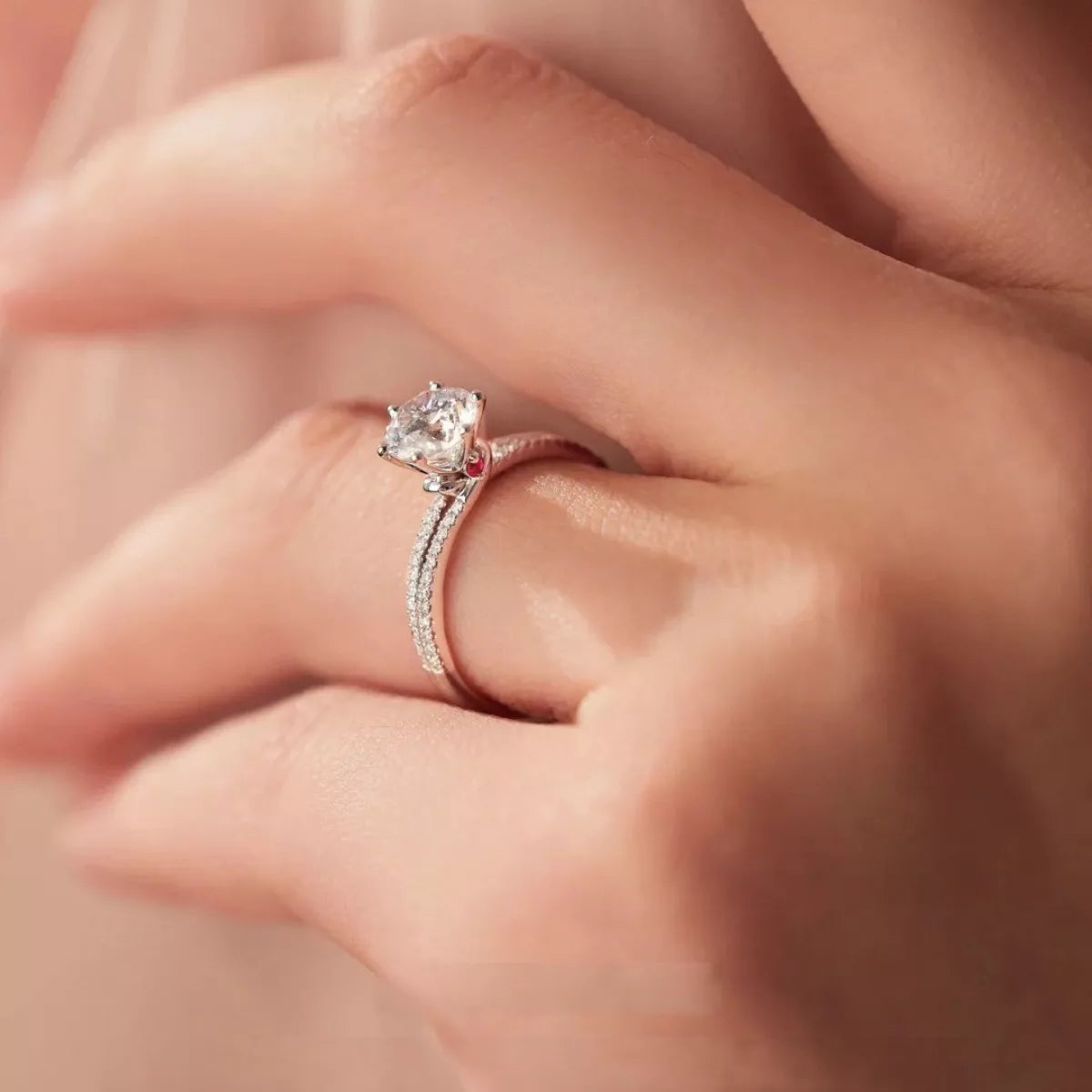 1 Carat Sterling Silver Moissanite Ring in Silver - women's ring