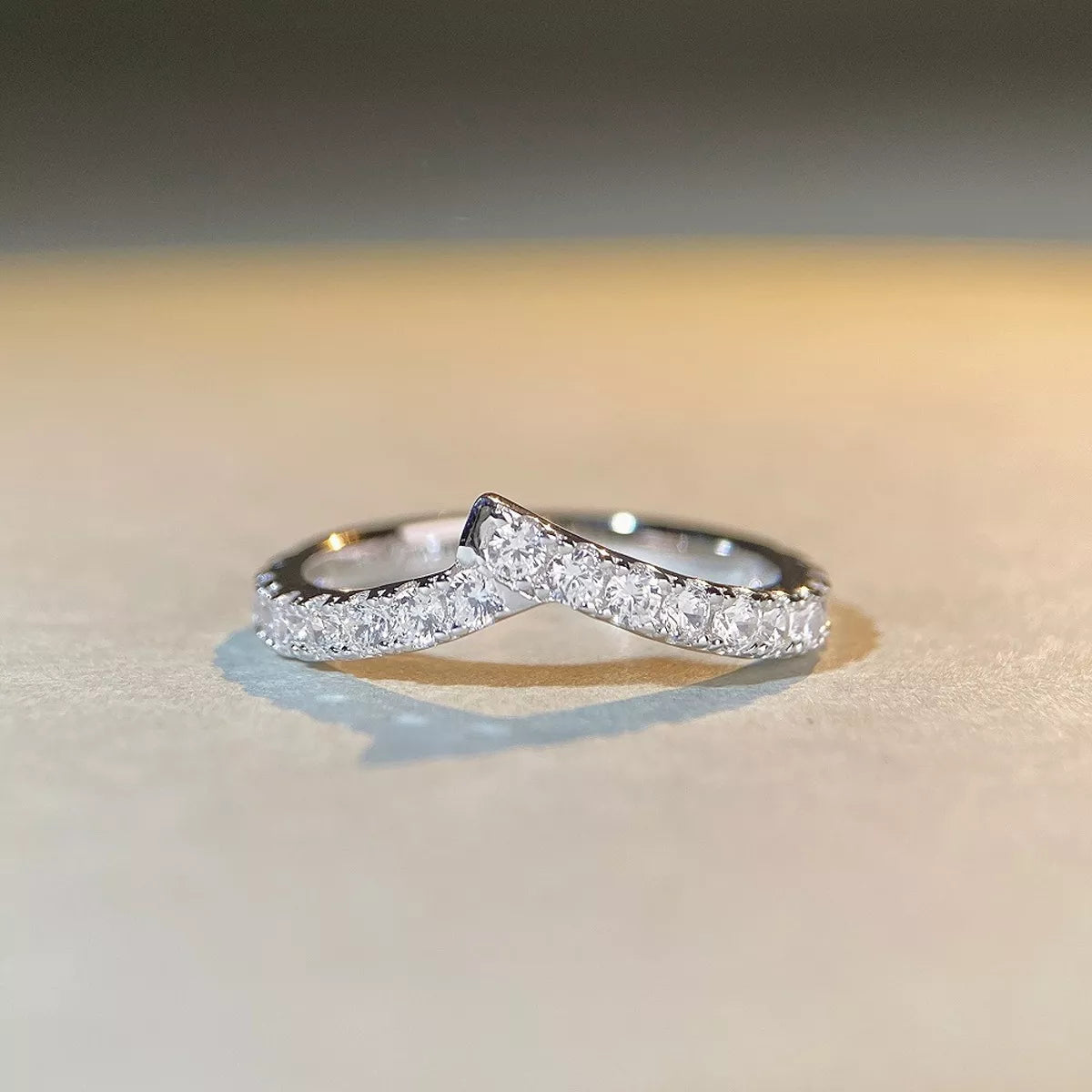 Sterling Silver Zircon Irregular Ring in Silver - women's ring