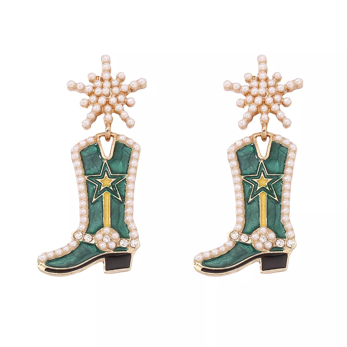 Cowgirl Boot Dangle Earrings in Red - women's dangle earrings