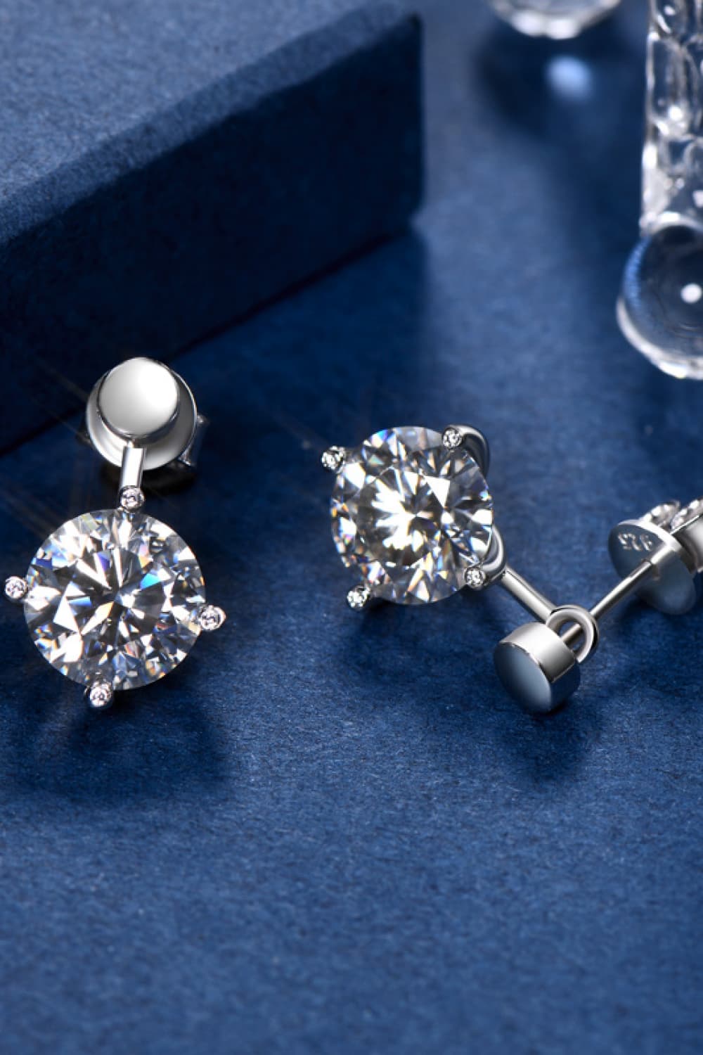 Adored 4 Carat Moissanite Drop Earrings - alternate earring view