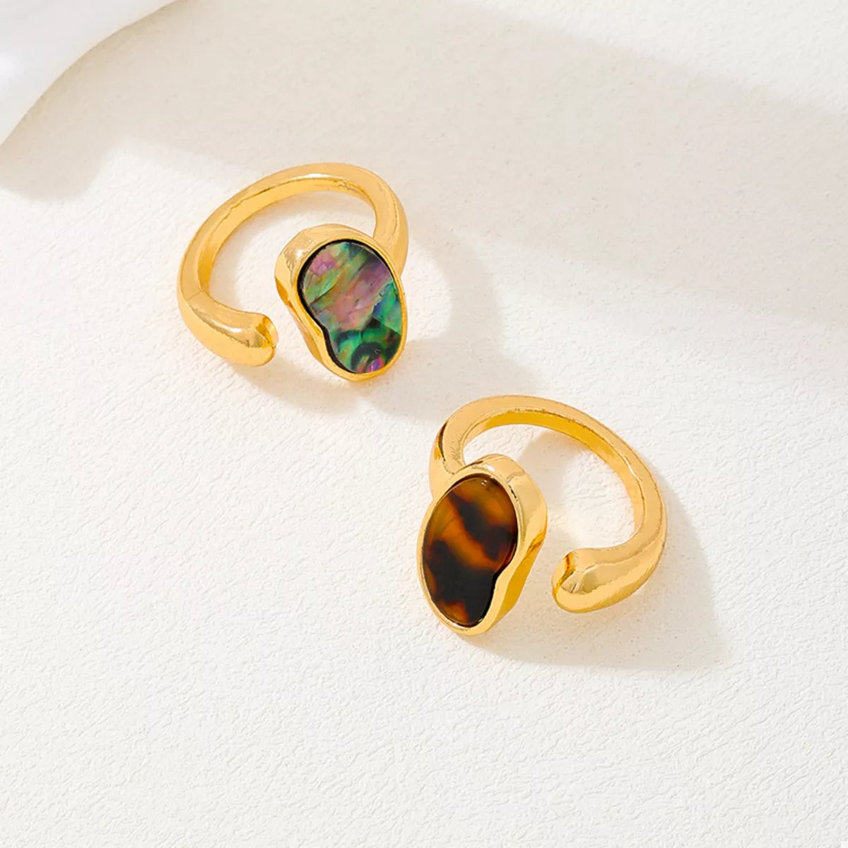 18K Gold-Plated Oval Open Ring - alternate ring view