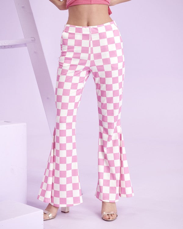 Elastic Checkered Pants