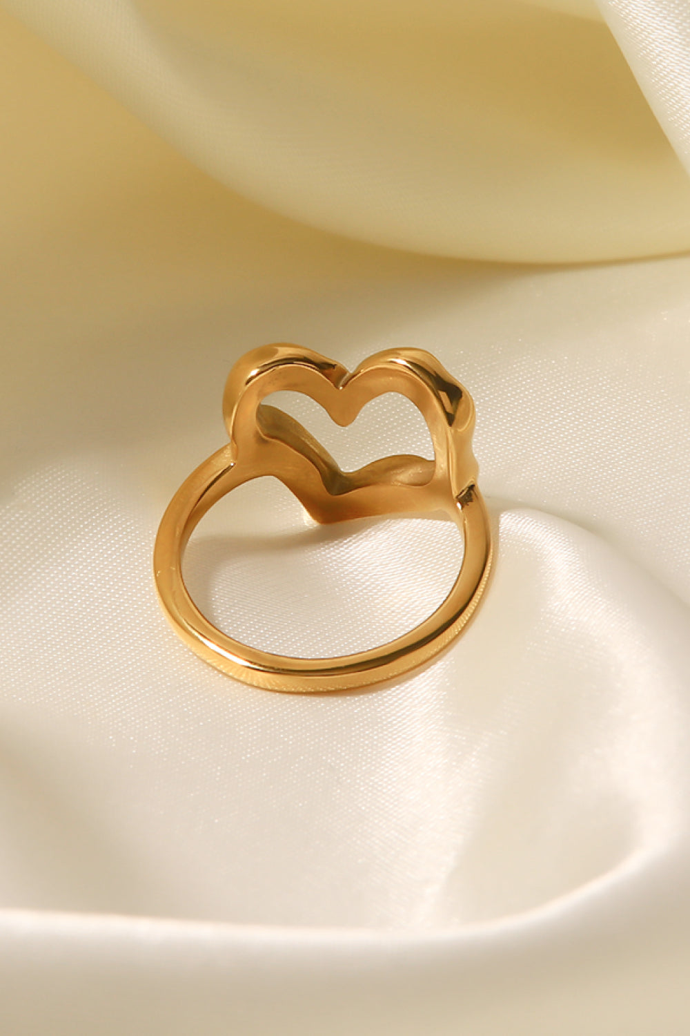 18K Gold-Plated Heart-Shaped Ring - alternate ring view
