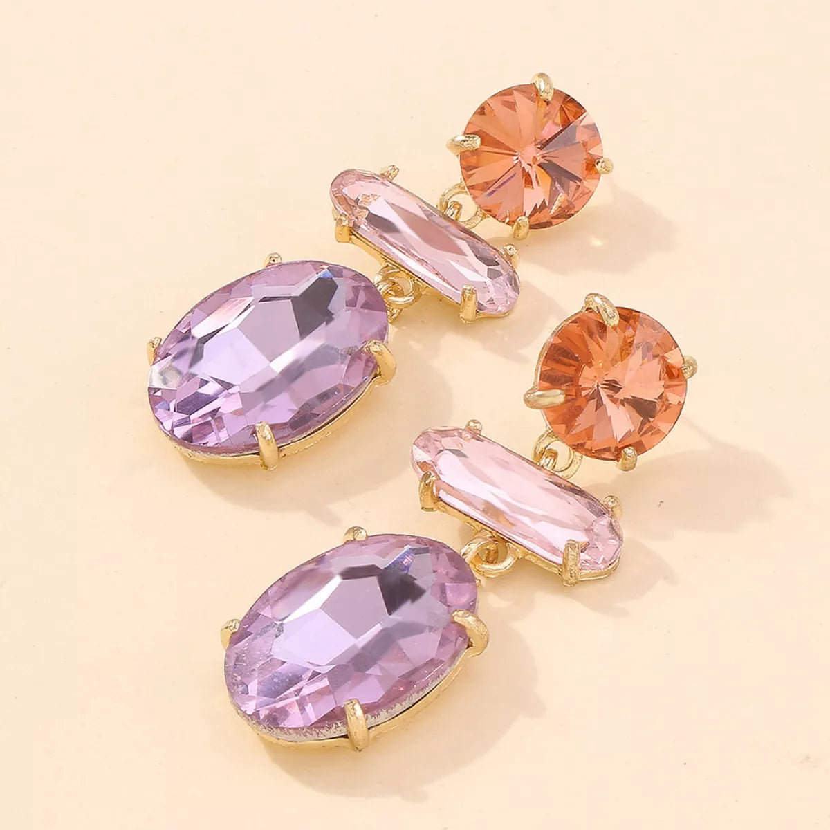 Alloy Geometric Dangle Earrings - alternate earring view