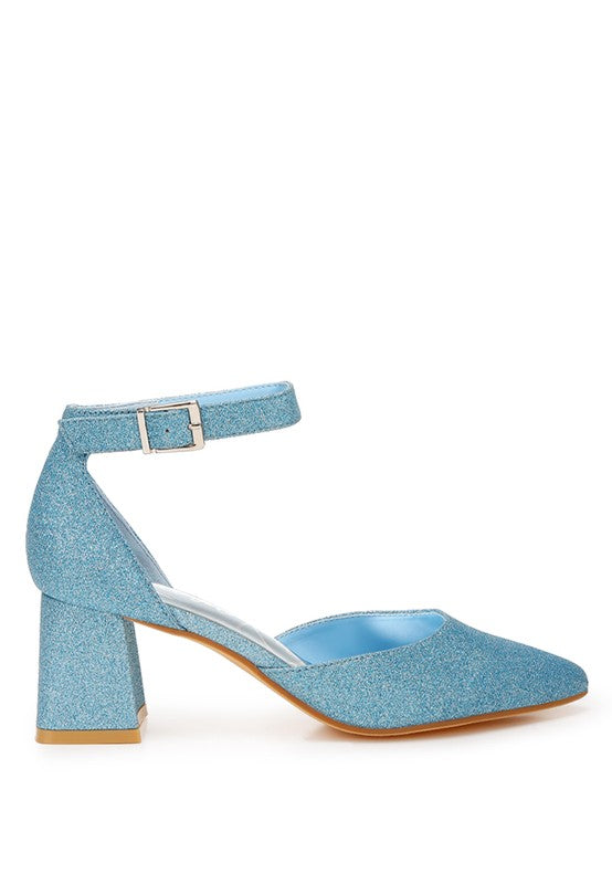 Glitter Block Heel Sandals