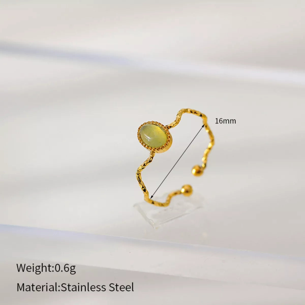 18K Gold-Plated Wave Open Ring - alternate ring view