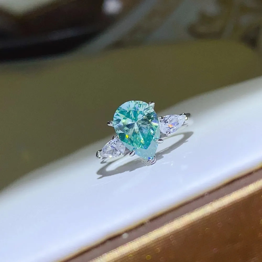 2 Carat Sterling Silver Moissanite Ring in Silver - women's ring