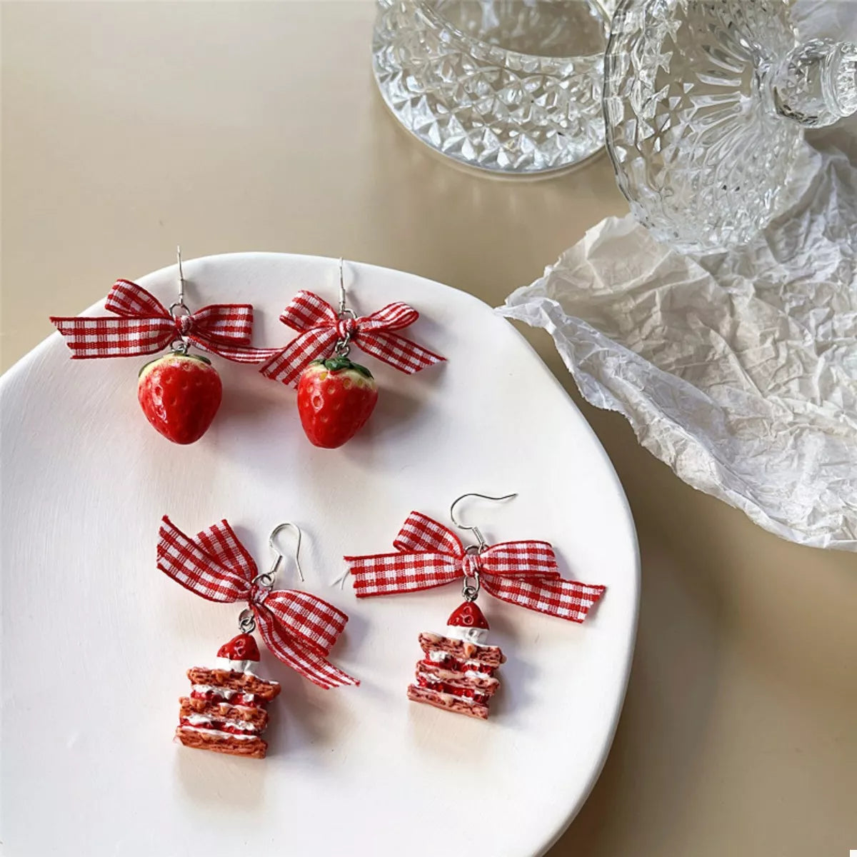 Strawberry Dangle Earrings in Style B - women's dangle earrings