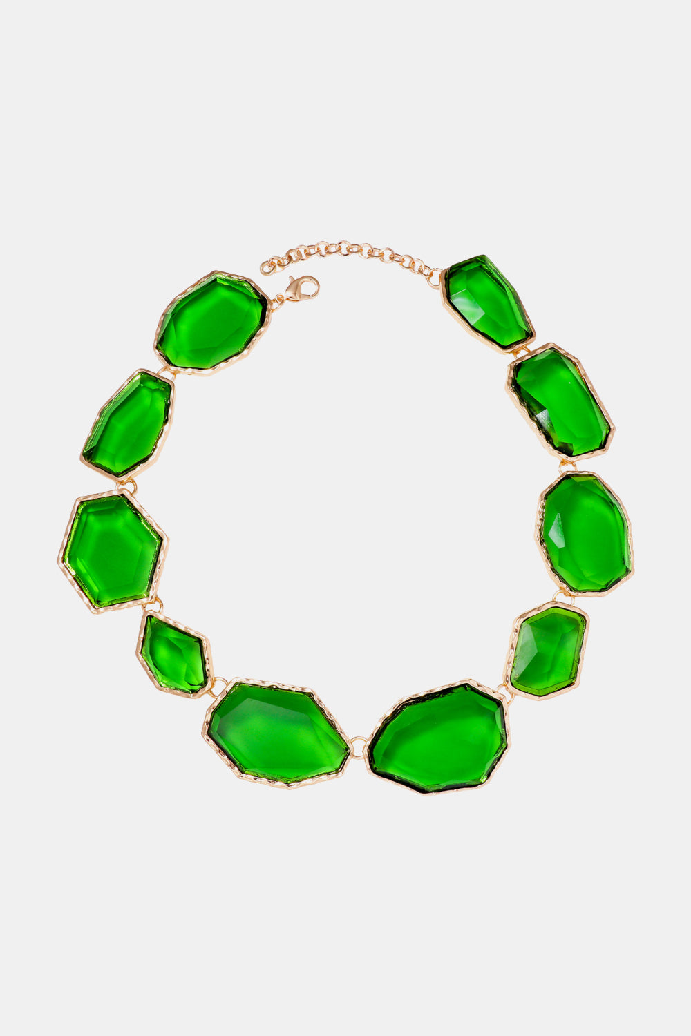 Geometric Shape Zinc Alloy Frame Resin Necklace in Green - women's necklace