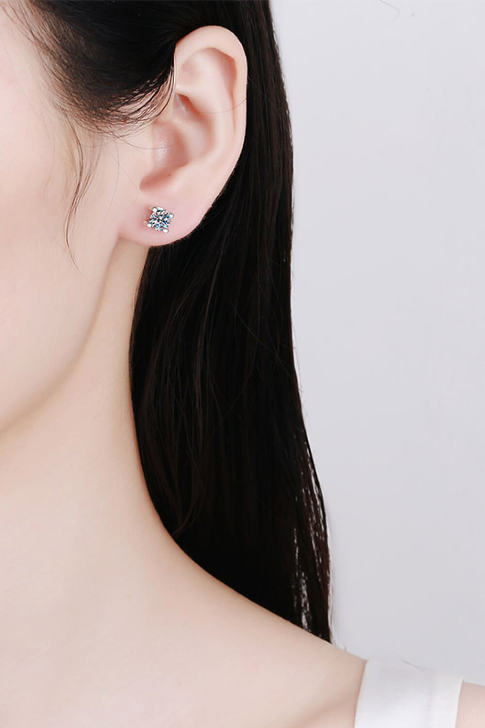 Limitless Love 1 Carat Moissanite Stud Earrings - alternate earring view