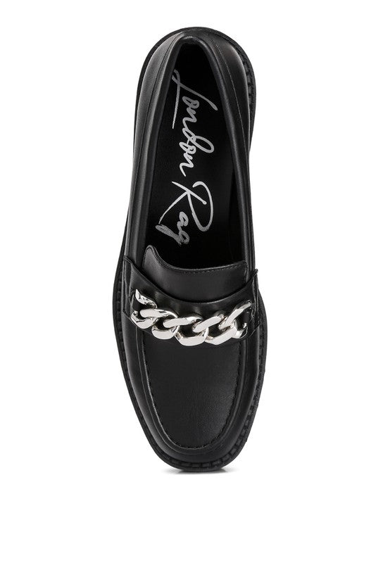 Faux Leather Chunky Loafers