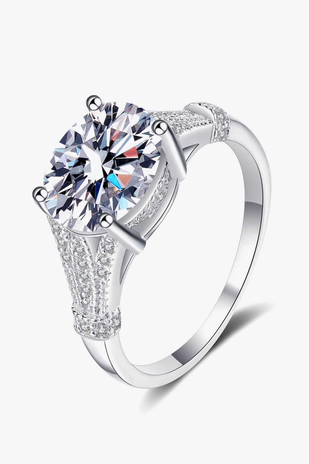 Unpredictable Day 3 Carat Moissanite Ring in Silver - women's ring