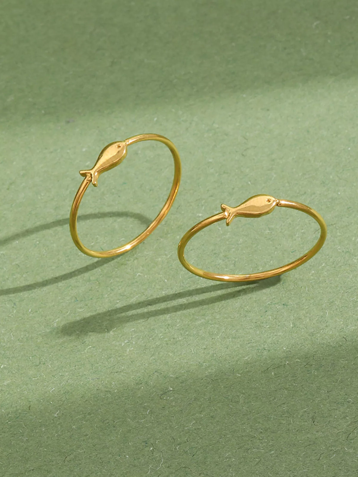 18K Gold-Plated Stainless Steel Fish Ring - alternate ring view