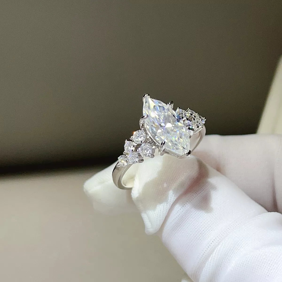 5 Carat Sterling Silver Moissanite Ring in Silver - women's ring