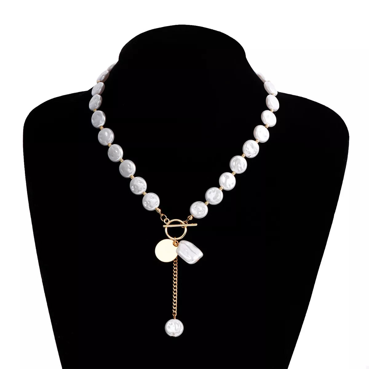 18K Gold-Plated Pearl Drop Necklace - alternate necklace view