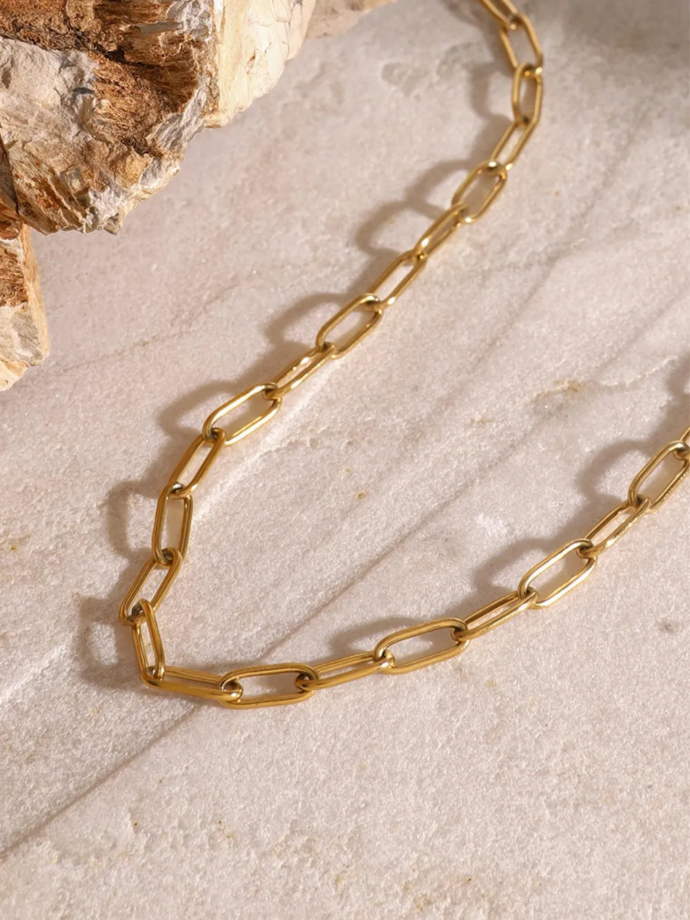 18K Gold-Plated Stainless Steel Double-Layered Necklace - alternate necklace view