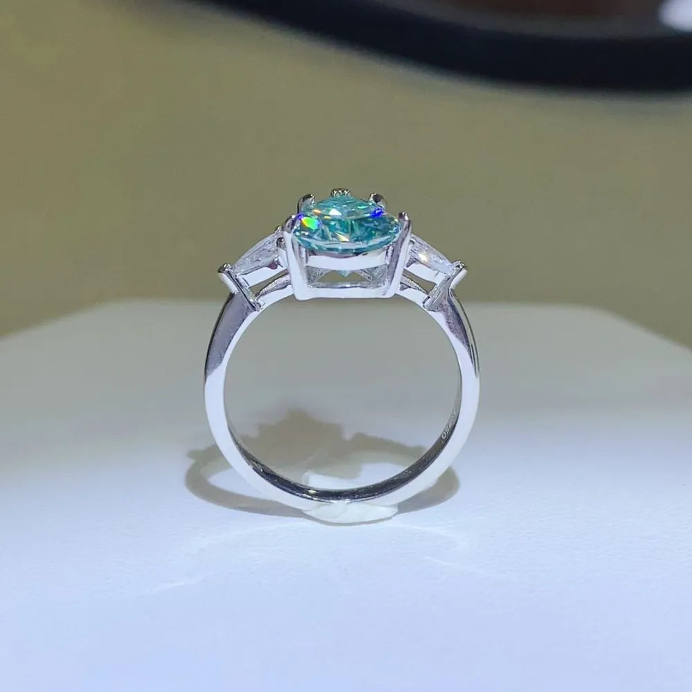 2 Carat Sterling Silver Moissanite Ring in Silver - women's ring