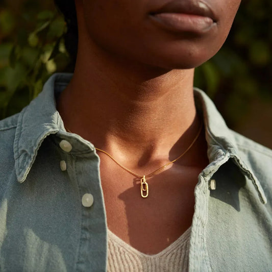 Sterling Silver Pendant Necklace in Gold - women's pendant necklace