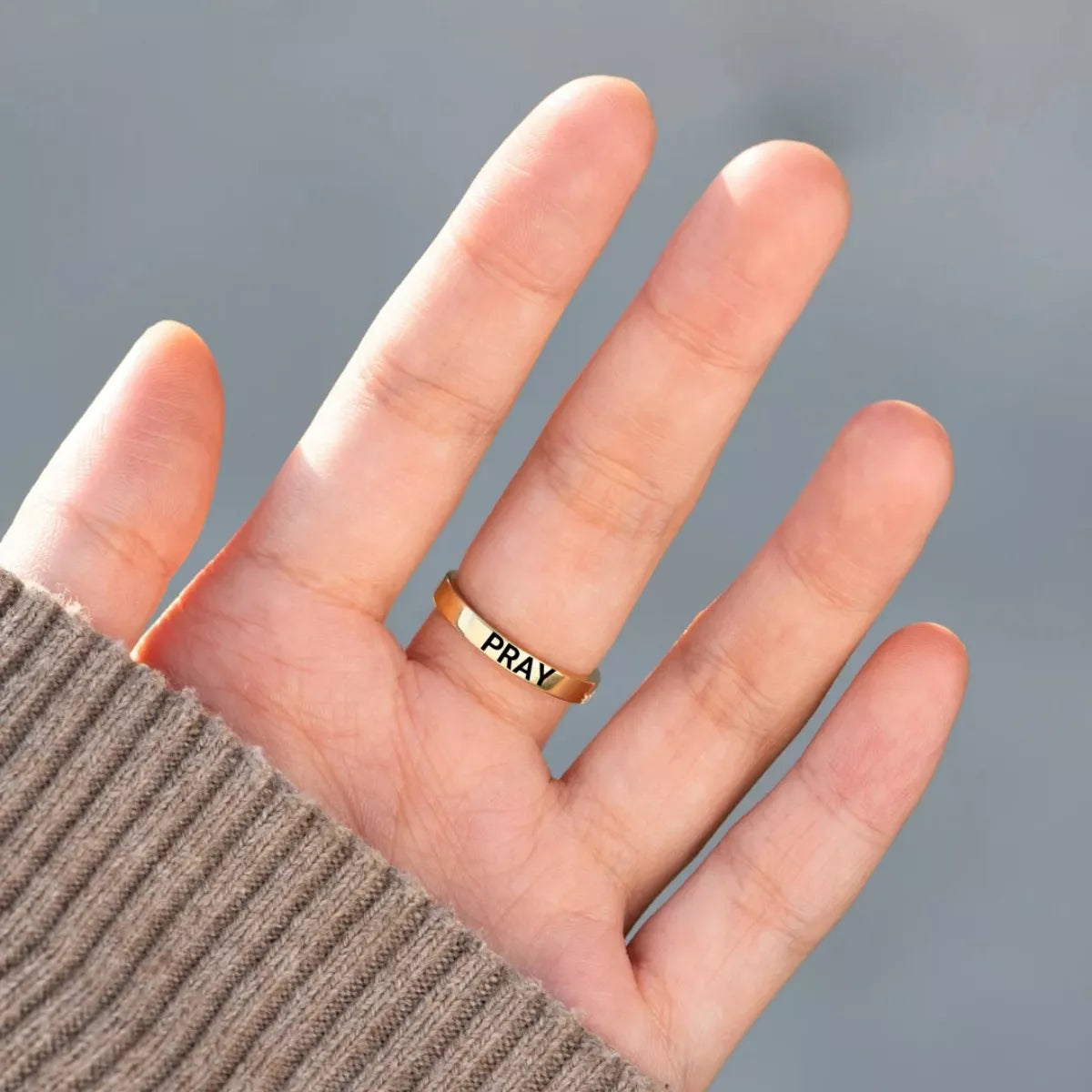 Sterling Silver Cross Ring in Gold - women's ring