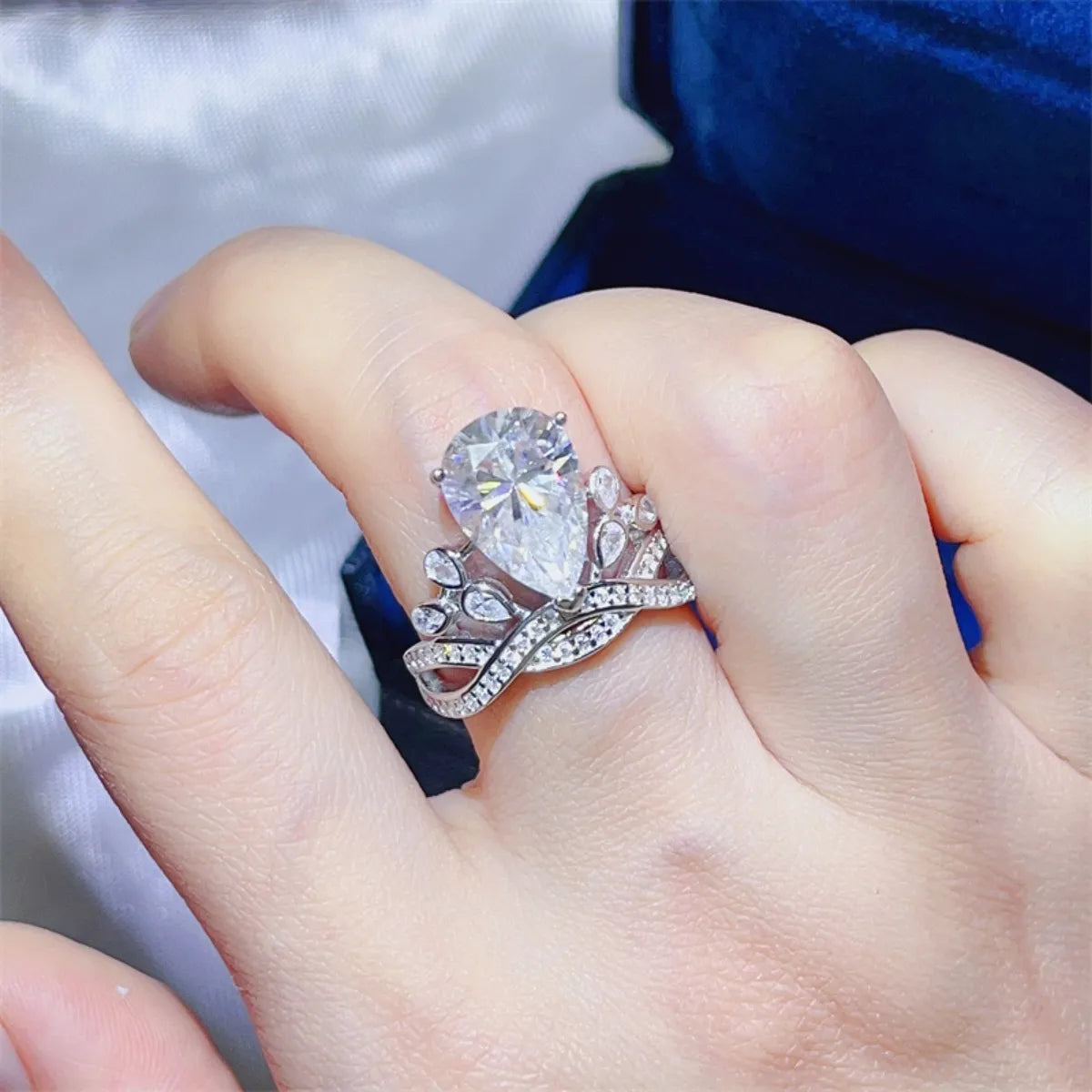 5 Carat Moissanite Sterling Silver Ring in White - women's ring