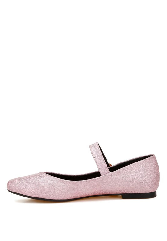 Glitter Pin Buckle Ballerinas