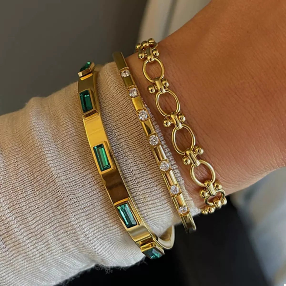 18K Gold-Plated Stainless Steel Zircon Bracelet - alternate jewelry view