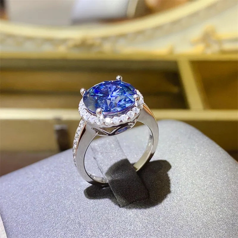 5 Carat Moissanite Sterling Silver Ring in Silver - women's ring