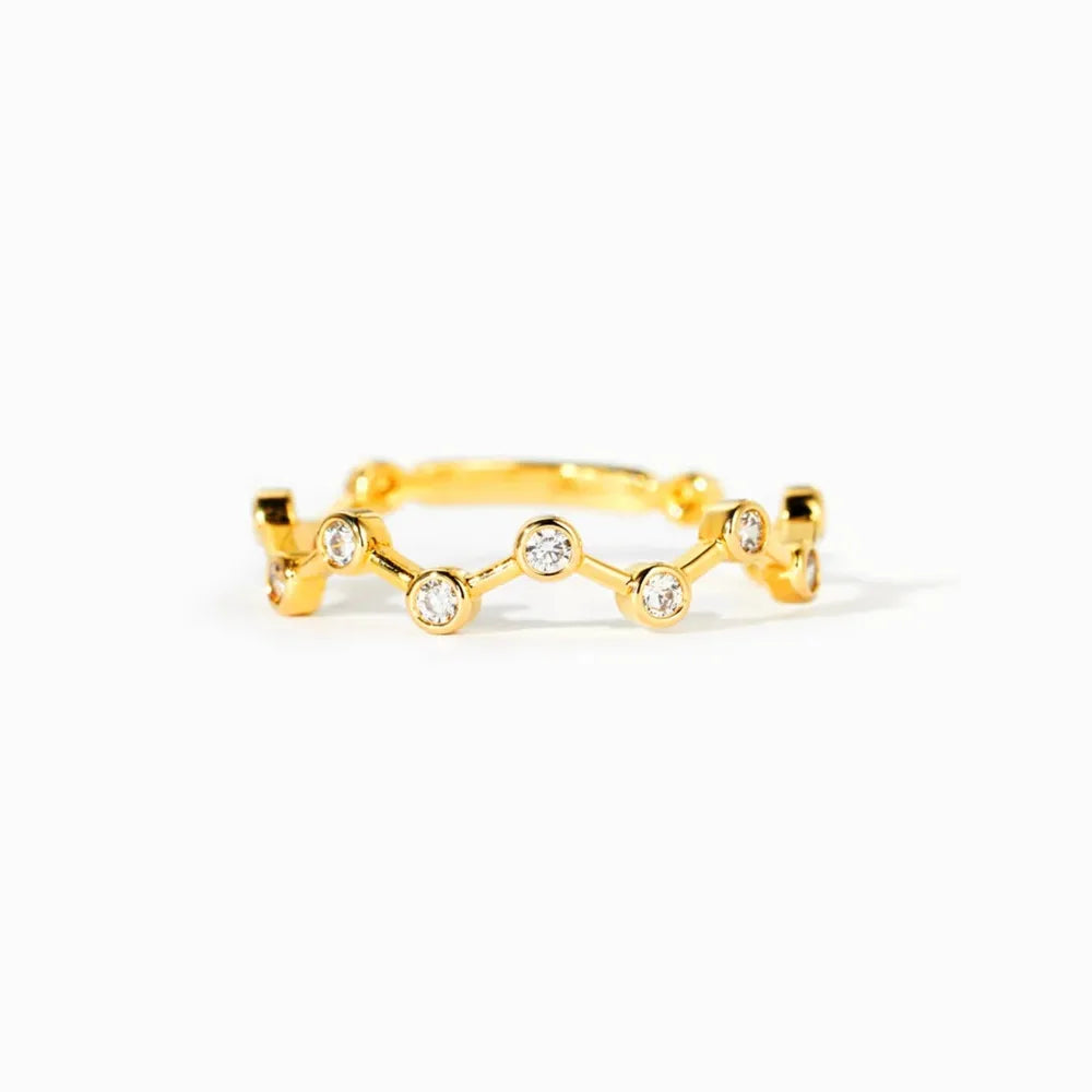 18K Gold-Plated Sterling Silver Zircon Ring - alternate ring view