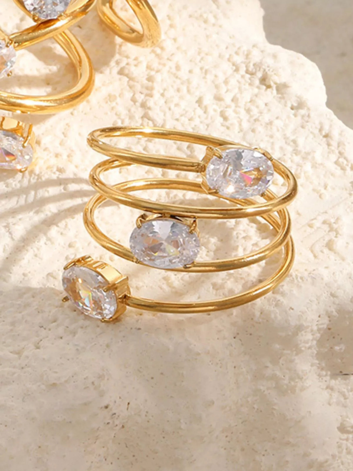 Triple-Layer Oval Open Ring - alternate ring view